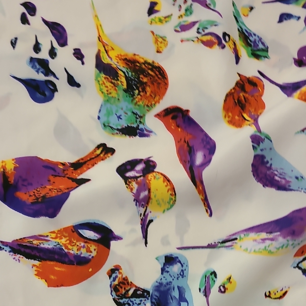 Colorful Bird Print Blouse - Picture 3 of 7